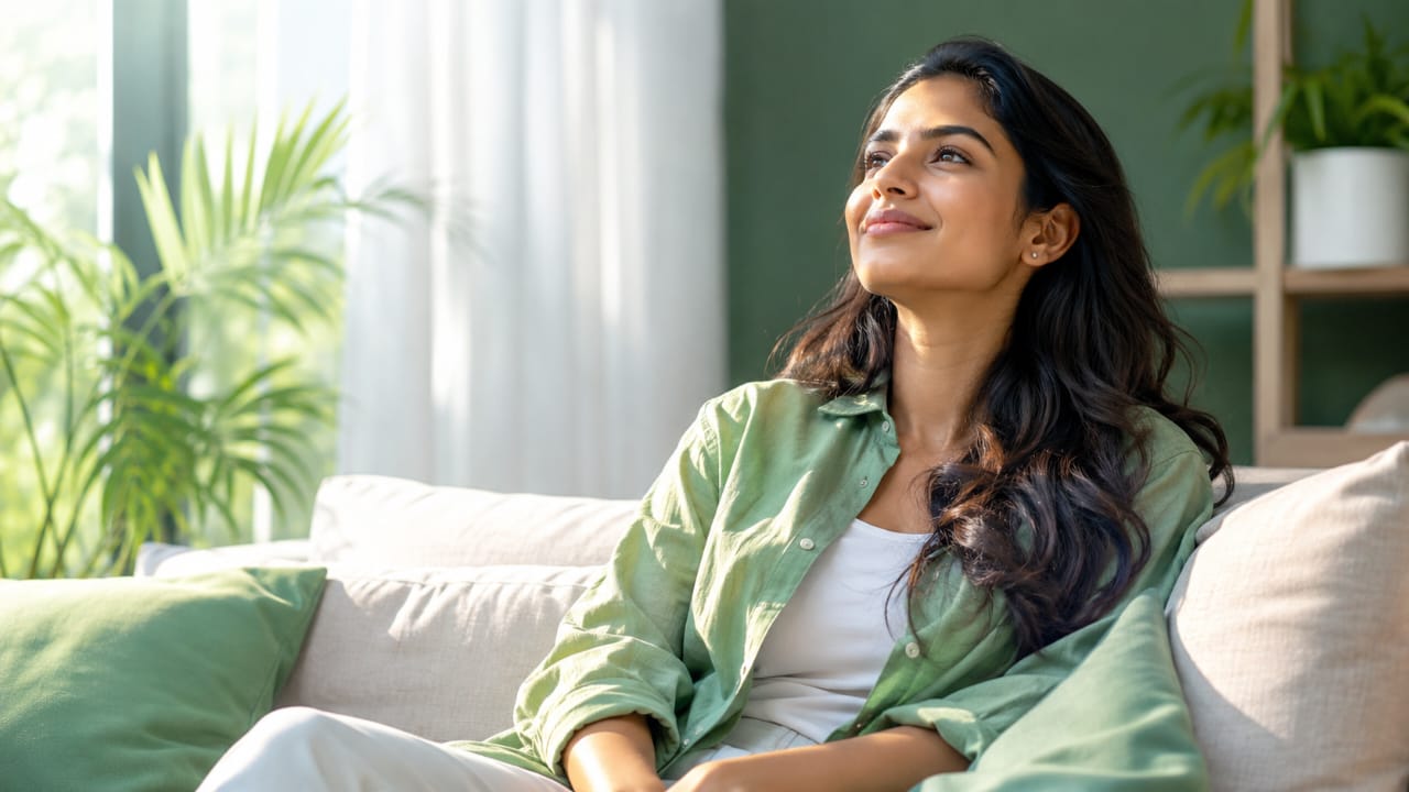 Person completing a private anxiety screening